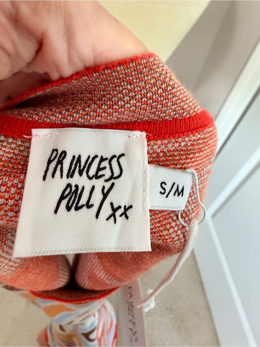 Princess Polly Coral & Cream Knit Halter Dress - Picture 6 of 6